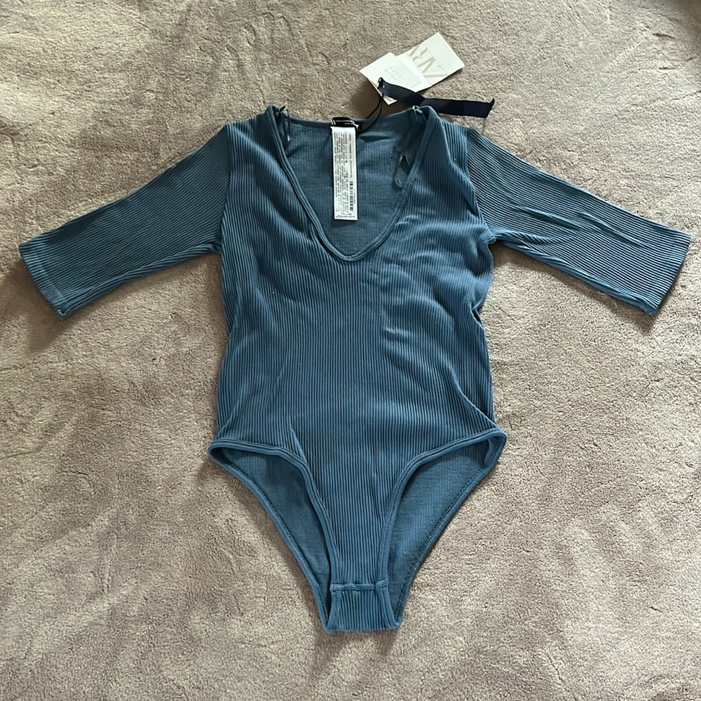 Zara Limitless Contour Collection Ribbed Body Suit NWT XS- S